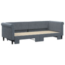 daybed med udtræk 80x200 cm velour mørkegrå