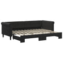 daybed med udtræk 80x200 cm velour sort
