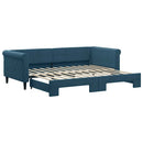 daybed med udtræk 90x200 cm velour blå