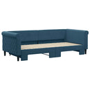 daybed med udtræk 90x200 cm velour blå