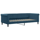 daybed med udtræk 90x200 cm velour blå