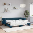 daybed med udtræk 90x200 cm velour blå