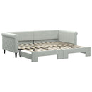 daybed med udtræk 90x200 cm velour lysegrå