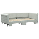 daybed med udtræk 90x200 cm velour lysegrå