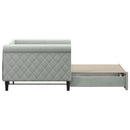 daybed med udtræk 90x200 cm velour lysegrå