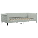 daybed med udtræk 90x200 cm velour lysegrå