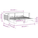 daybed med udtræk 90x200 cm velour lysegrå