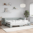 daybed med udtræk 90x200 cm velour lysegrå