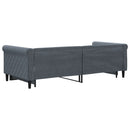 daybed med udtræk 90x200 cm velour mørkegrå