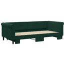 daybed med udtræk 90x200 cm velour mørkegrøn