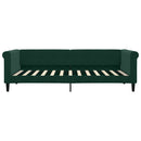 daybed med udtræk 90x200 cm velour mørkegrøn