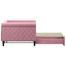 daybed med udtræk 90x200 cm velour lyserød