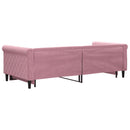 daybed med udtræk 90x200 cm velour lyserød
