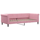 daybed med udtræk 90x200 cm velour lyserød