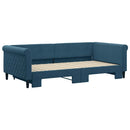 daybed med udtræk 100x200 cm velour blå
