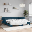daybed med udtræk 100x200 cm velour blå
