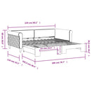 daybed med udtræk 100x200 cm velour lysegrå