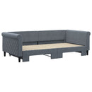 daybed med udtræk 100x200 cm velour mørkegrå