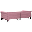 daybed med udtræk 100x200 cm velour lyserød