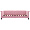 daybed med udtræk 100x200 cm velour lyserød