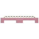 daybed med udtræk 100x200 cm velour lyserød