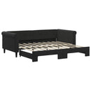 daybed med udtræk 90x190 cm velour sort