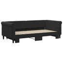 daybed med udtræk 90x190 cm velour sort