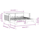 daybed med udtræk 90x190 cm velour sort