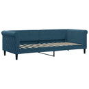 daybed med udtræk og madras 80x200 cm velour blå