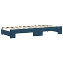 daybed med udtræk og madras 80x200 cm velour blå