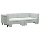 daybed med udtræk og madras 80x200 cm velour lysegrå