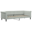 daybed med udtræk og madras 80x200 cm velour lysegrå