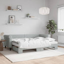 daybed med udtræk og madras 80x200 cm velour lysegrå