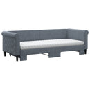 daybed med udtræk og madras 80x200 cm velour mørkegrå