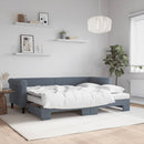 daybed med udtræk og madras 80x200 cm velour mørkegrå
