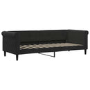 daybed med udtræk og madras 80x200 cm velour sort