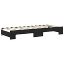 daybed med udtræk og madras 80x200 cm velour sort