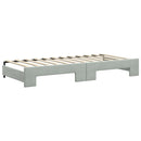 daybed med udtræk og madras 90x200 cm velour lysegrå
