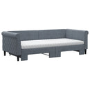 daybed med udtræk og madras 90x200 cm velour mørkegrå