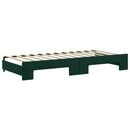 daybed med udtræk og madras 90x200 cm velour mørkegrøn