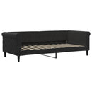 daybed med udtræk og madras 90x200 cm velour sort
