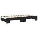 daybed med udtræk og madras 90x200 cm velour sort