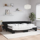 daybed med udtræk og madras 90x200 cm velour sort