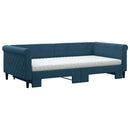 daybed med udtræk og madras 100x200 cm velour blå