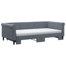 daybed med udtræk og madras 100x200 cm velour mørkegrå