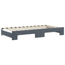 daybed med udtræk og madras 100x200 cm velour mørkegrå