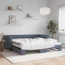 daybed med udtræk og madras 100x200 cm velour mørkegrå