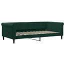 daybed med udtræk og madras 100x200 cm velour mørkegrøn