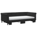 daybed med udtræk og madras 100x200 cm velour sort