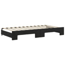 daybed med udtræk og madras 100x200 cm velour sort